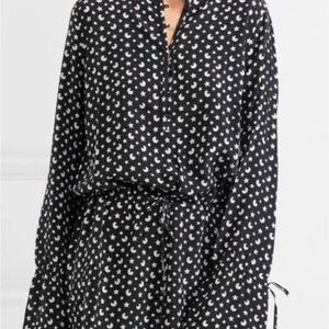 Equipment Black Shirt with White and Pink Moon Star Pattern